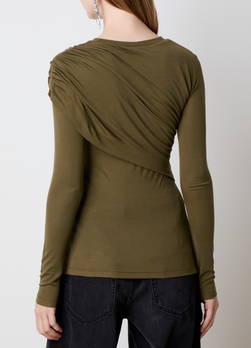 Isabel Marant Dressi top met gedrapeerd detail - achterkant 3 legergroen
