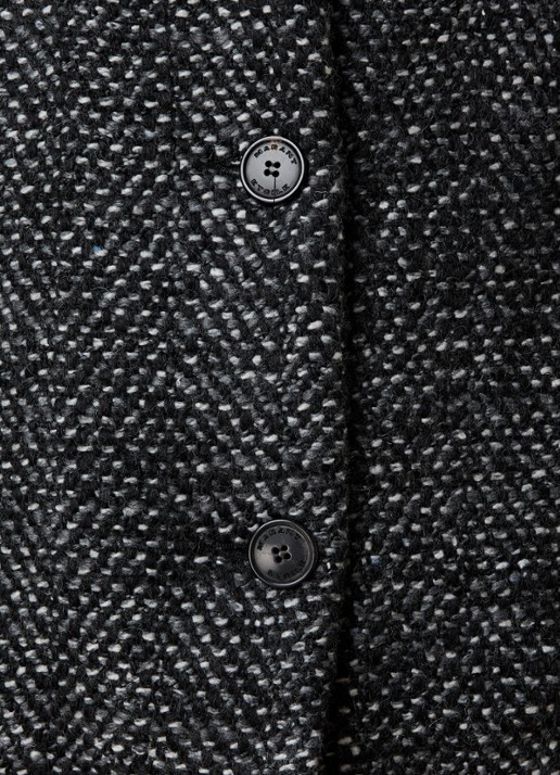 Isabel Marant Drogo jack in wolblend met steekzakken en gemêleerd dessin - detail 5 antraciet