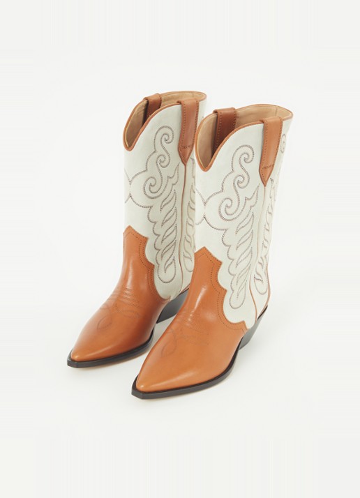 Isabel Marant Duerto cowboylaars van kalfsleer en suède - detail 3 cognac