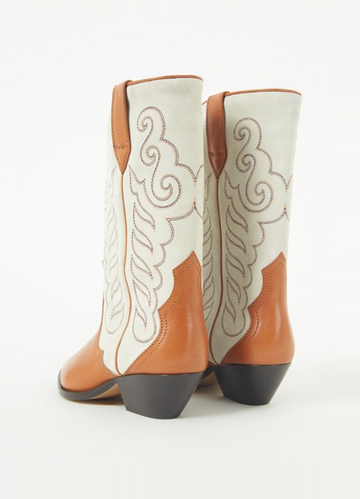 Isabel Marant Duerto cowboylaars van kalfsleer en suède - detail 4 cognac
