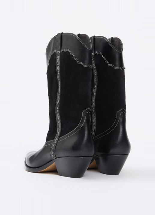 Isabel Marant Duerto cowboylaars van kalfsleer - achterkant zwart