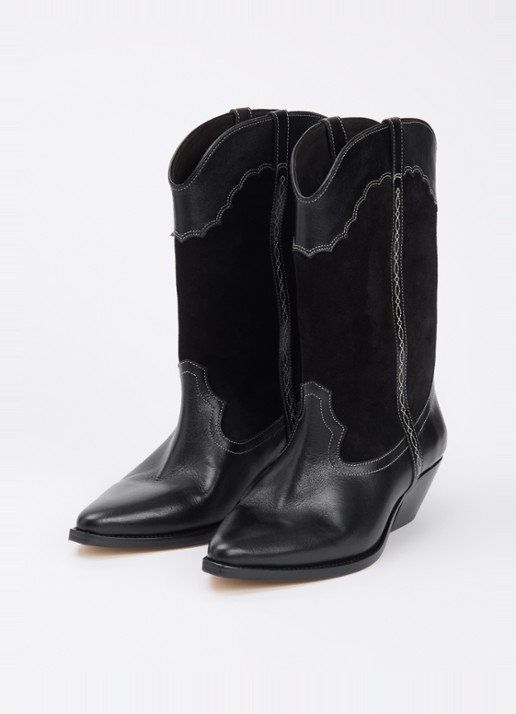 Isabel Marant Duerto cowboylaars van kalfsleer - detail 2 zwart