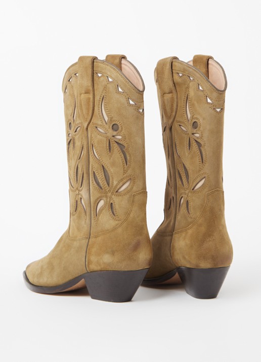Isabel Marant Duerto cowboylaars van kalfssuède - detail 4 khaki