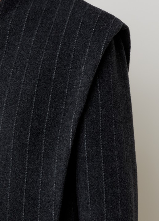 Isabel Marant Dyogo jack in wolblend met krijtstreep - detail 3 antraciet