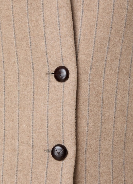 Isabel Marant Dyogo jack in wolblend met krijtstreep - detail 2 taupe