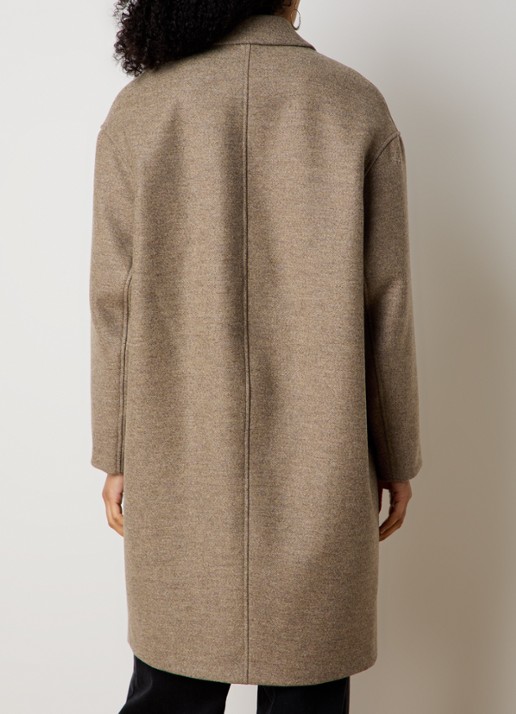 Isabel Marant Efegozi double-breasted mantel van scheerwol met klepzakken - achterkant beige