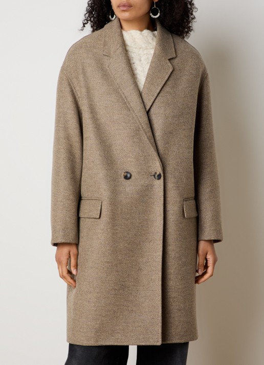 Isabel Marant Efegozi double-breasted mantel van scheerwol met klepzakken - detail 4 beige