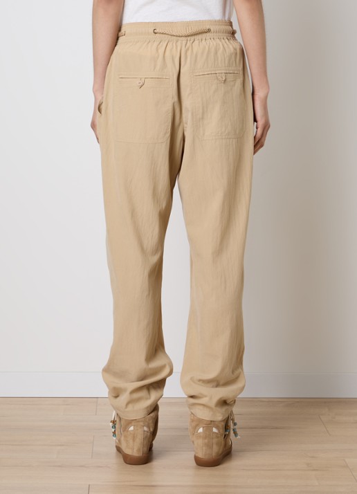 Isabel Marant Falcona mid waist wide fit chino met steekzakken - achterkant 5 zand