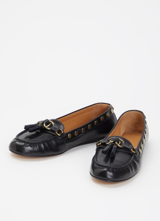 Isabel Marant Faxel loafer van kalfsleer met studs - detail 4 zwart