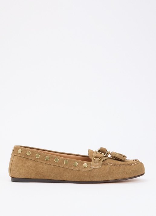 Isabel Marant Faxel loafer van kalfssuède met studs