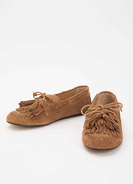 Isabel Marant Fersi mocassin van kalfssuéde  - detail bruin