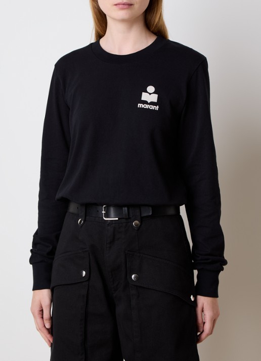Isabel Marant Fijngebreide trui met logo- en backprint - achterkant 5 zwart