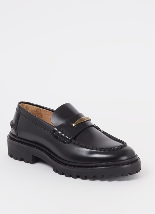 Isabel Marant Frezza loafer van kalfsleer - voorkant 6 zwart