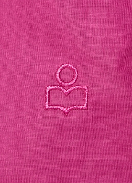 Isabel Marant Frizio blouse met logoborduring en borstzak - detail 3 donkerroze