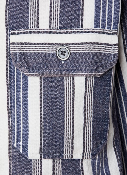 Isabel Marant Gelva blouse met streepprint en borstzakken - detail 5 gebroken wit