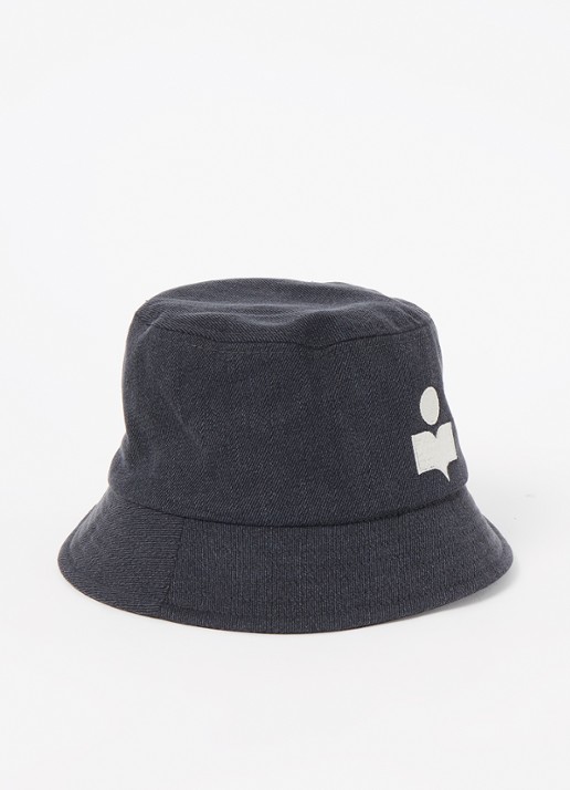 Isabel Marant Haley bucket hoed met logo - voorkant grijs
