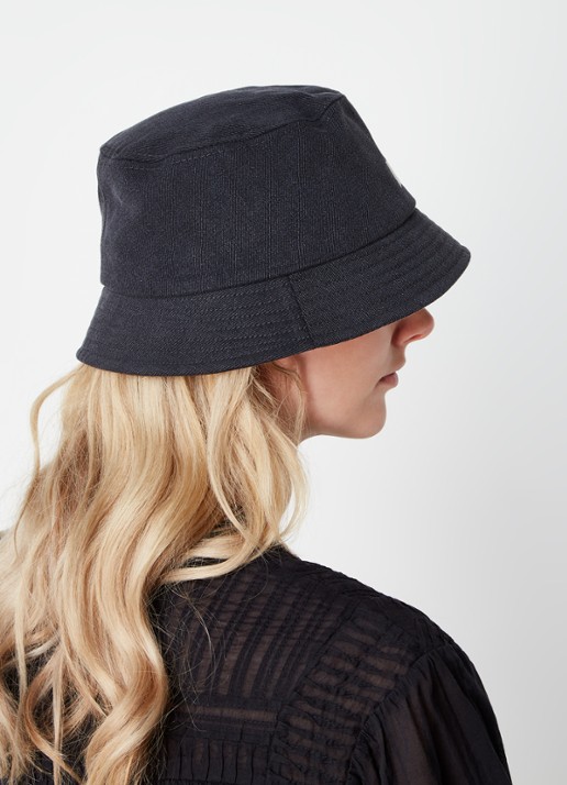 Isabel Marant Haley bucket hoed met logo - voorkant 2 grijs