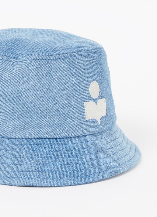 Isabel Marant Haley bucket hoed met logo - detail blauw