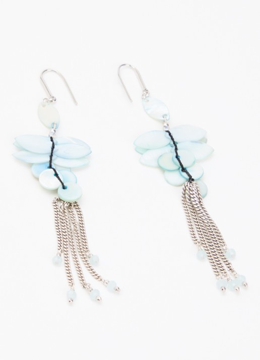 Isabel Marant Halsey Long oorhangers  - detail lichtblauw