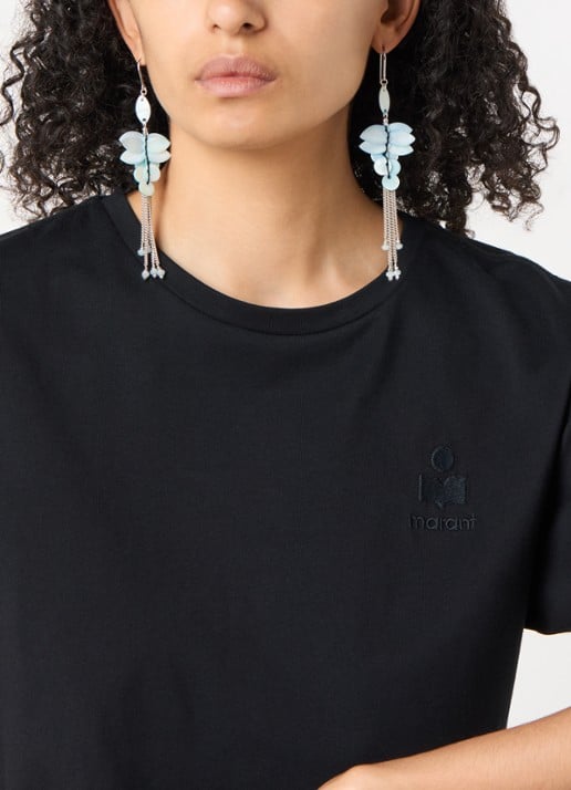 Isabel Marant Halsey Long oorhangers  - voorkant 3 lichtblauw