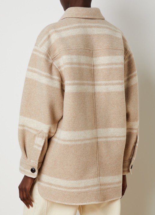 Isabel Marant Harveli jack in wolblend met steekzakken - achterkant zand