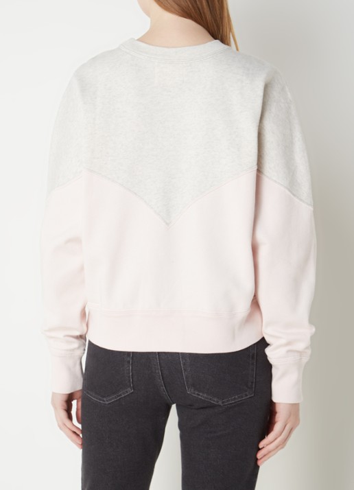 Isabel Marant Houston sweater met flock logoprint - achterkant lichtroze