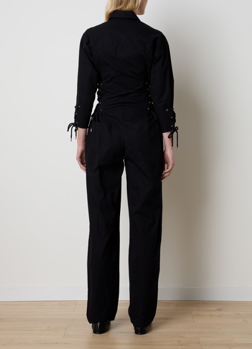 Isabel Marant Irianna loose fit jumpsuit met gestrikt detail - achterkant 5 zwart