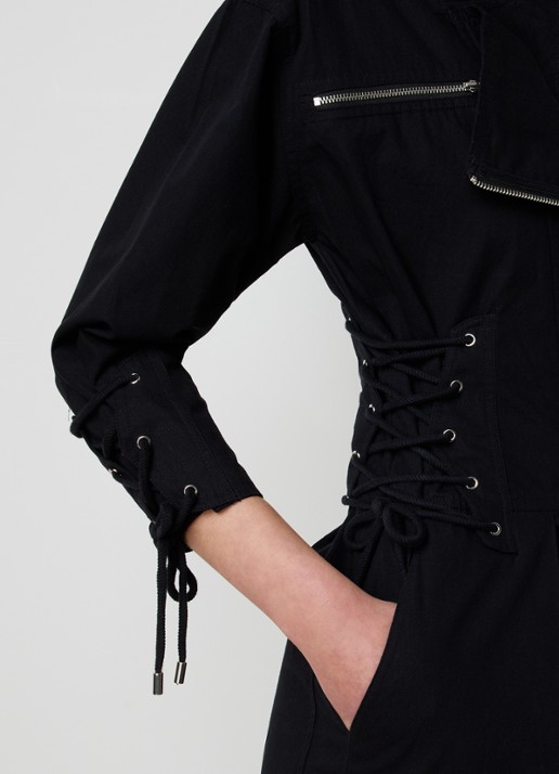 Isabel Marant Irianna loose fit jumpsuit met gestrikt detail - detail 4 zwart
