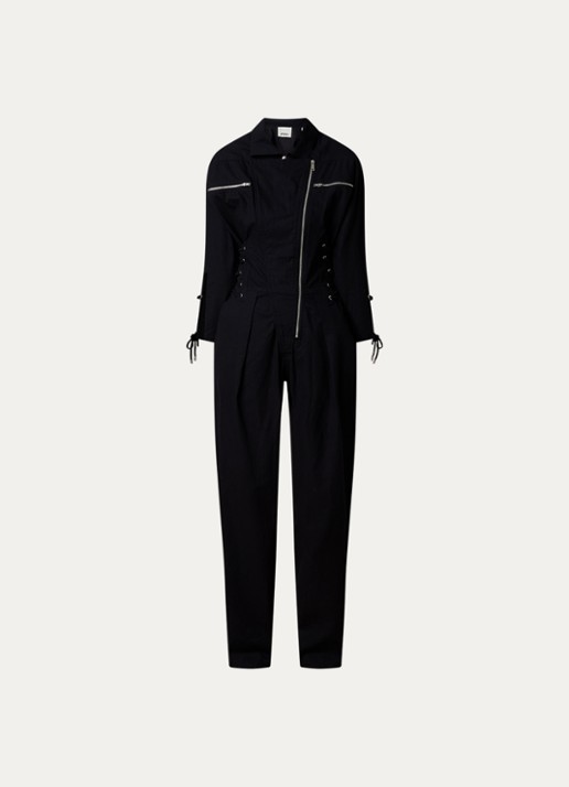 Isabel Marant Irianna loose fit jumpsuit met gestrikt detail - voorkant zwart
