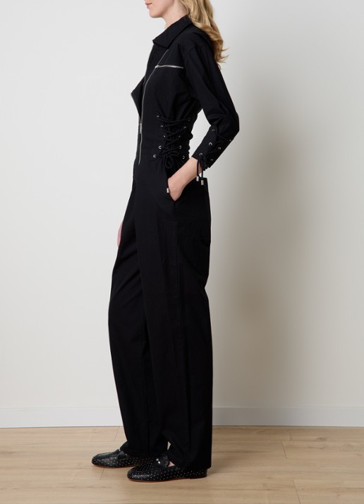 Isabel Marant Irianna loose fit jumpsuit met gestrikt detail - voorkant 2 zwart