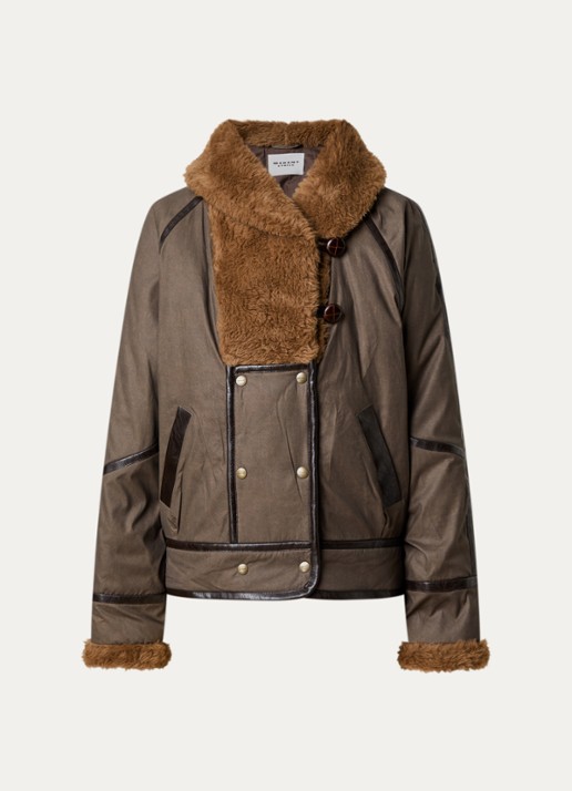 Isabel Marant Jack in wolblend met steekzakken - voorkant 5 lichtbruin