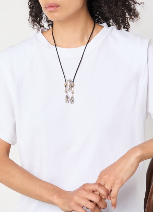 Isabel Marant Janis ketting met hanger - voorkant 5 zwart