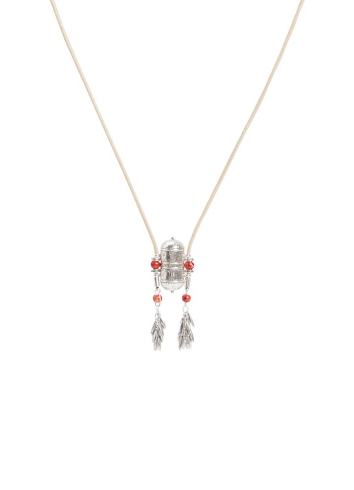 Isabel Marant Janis ketting met hanger - voorkant 4 beige