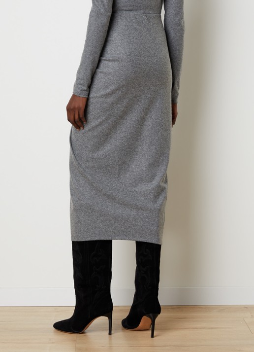 Isabel Marant Jeldia midi rok met stretch - achterkant 3 grijs
