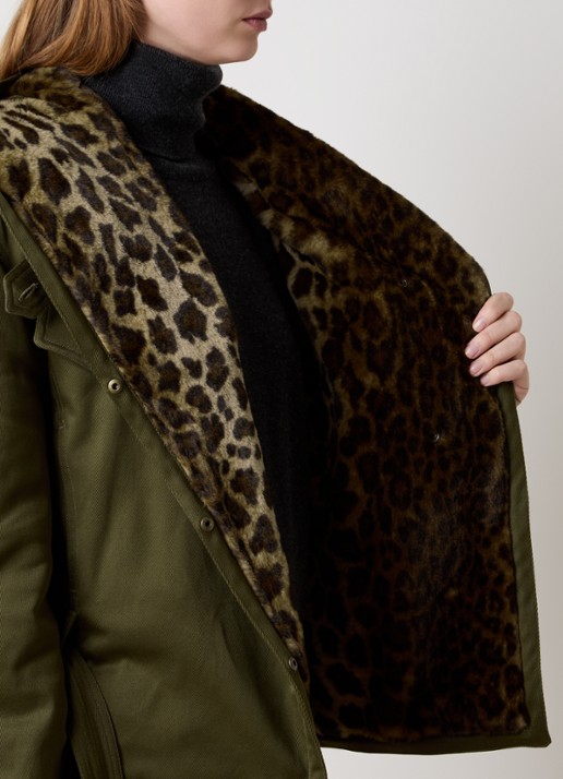 Isabel Marant Jerika jack met capuchon en ceintuur - detail 6 legergroen