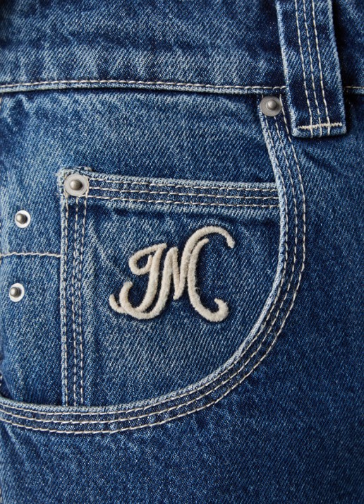 Isabel Marant Jeyda mid waist straight leg jeans met donkere wassing - detail 6 blauw