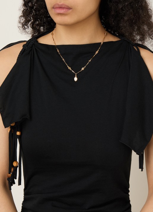Isabel Marant Joanne ketting met hanger - voorkant 2 gebroken wit