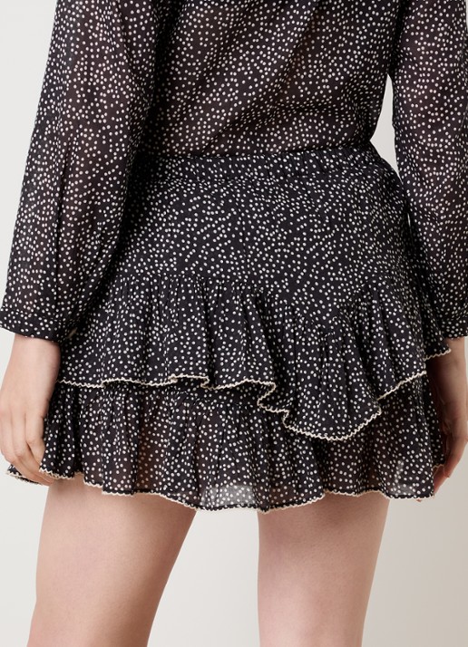 Isabel Marant Jocadia mini broekrok met stippenprint - achterkant 5 zwart