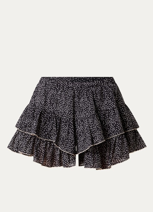 Isabel Marant Jocadia mini broekrok met stippenprint - voorkant zwart