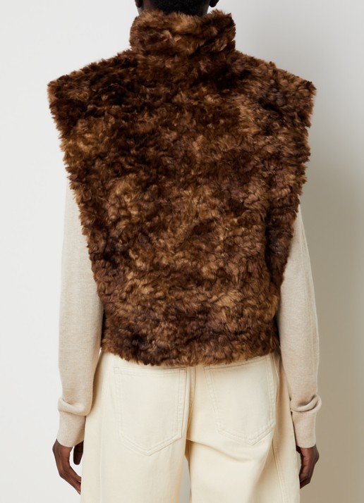 Isabel Marant Jocya gilet met steekzakken - achterkant 4 donkerbruin