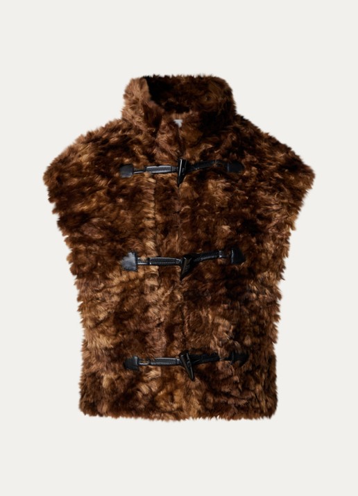 Isabel Marant Jocya gilet met steekzakken - voorkant 5 donkerbruin