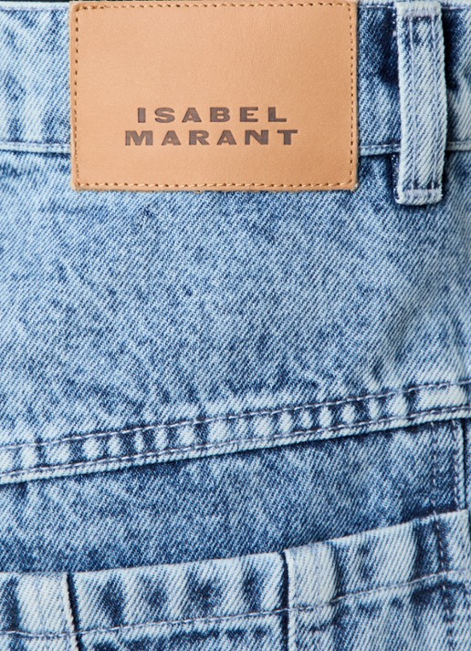 Isabel Marant Joely high waist straight fit korte broek met steekzakken - detail 5 indigo