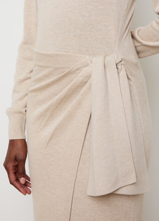 Isabel Marant Jozira fijngebreide maxi jurk in wolblend - detail 4 beige