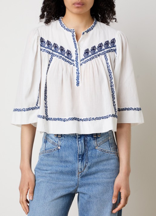 Isabel Marant Juline tuniek met bloemborduring
