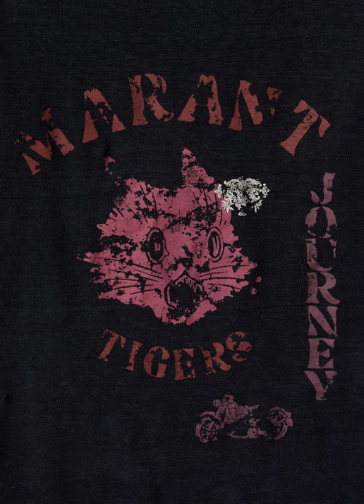 Isabel Marant Kiliann T-shirt van linnen met logoprint - detail 3 zwart