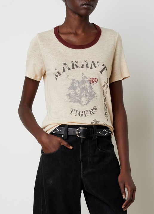 Isabel Marant Kiliann T-shirt van linnen met logoprint