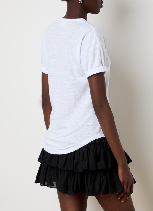 Isabel Marant Kolida T-shirt van linnen met logo - achterkant 5 wit