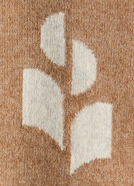 Isabel Marant Lanya fijngebreid vest in wolblend met ingebreid logo - detail 3 camel
