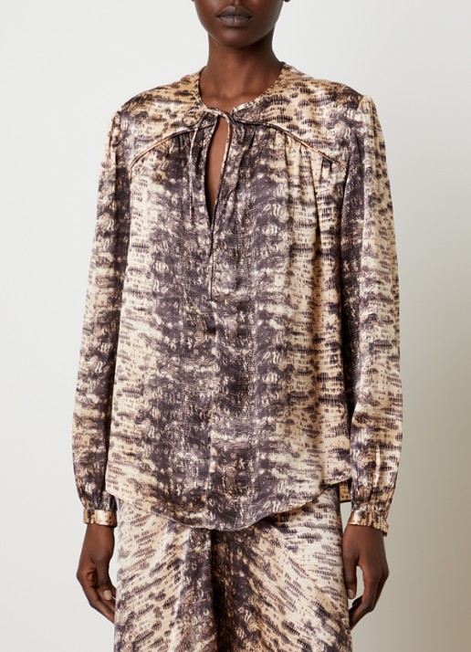 Isabel Marant Laraya tuniek van zijde met slangenprint