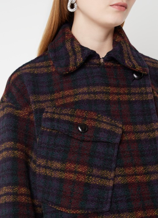 Isabel Marant Laurie mantel in wolblend met ceintuur en steekzakken - detail 4 multicolor